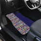 African Ndebele Art Patterns Car Mats Navy Blue Half Style