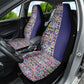 African Ndebele Art Patterns Car Seat Cover Navy Blue Half Style