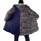 African Ndebele Art Patterns Cloak Navy Blue Half Style