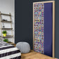 African Ndebele Art Patterns Door Cover Navy Blue Half Style