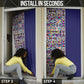 African Ndebele Art Patterns Door Cover Navy Blue Half Style