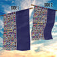 African Ndebele Art Patterns Garden Flag Navy Blue Half Style