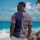 African Ndebele Art Patterns Hawaiian Shirt Navy Blue Half Style