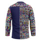 African Ndebele Art Patterns Hockey Jersey Navy Blue Half Style