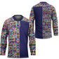 African Ndebele Art Patterns Hockey Jersey Navy Blue Half Style