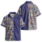 African Ndebele Art Patterns Kid Hawaiian Shirt Navy Blue Half Style