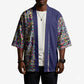 African Ndebele Art Patterns Kimono Navy Blue Half Style