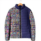African Ndebele Art Patterns Padded Jacket Navy Blue Half Style