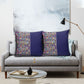 African Ndebele Art Patterns Pillow Cover Navy Blue Half Style