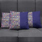 African Ndebele Art Patterns Pillow Cover Navy Blue Half Style