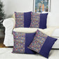 African Ndebele Art Patterns Pillow Cover Navy Blue Half Style