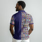 African Ndebele Art Patterns Polo Shirt Navy Blue Half Style