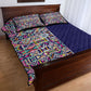African Ndebele Art Patterns Quilt Bed Set Navy Blue Half Style