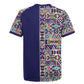 African Ndebele Art Patterns Rugby Jersey Navy Blue Half Style