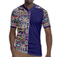 African Ndebele Art Patterns Rugby Jersey Navy Blue Half Style