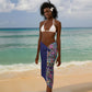 African Ndebele Art Patterns Sarong Navy Blue Half Style