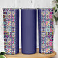African Ndebele Art Patterns Skinny Tumbler Navy Blue Half Style