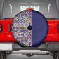 African Ndebele Art Patterns Spare Tire Cover Navy Blue Half Style