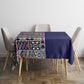 African Ndebele Art Patterns Tablecloth Navy Blue Half Style