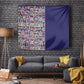 African Ndebele Art Patterns Tapestry Navy Blue Half Style