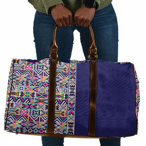 African Ndebele Art Patterns Travel Bag Navy Blue Half Style