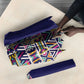 African Ndebele Art Patterns Umbrella Navy Blue Half Style