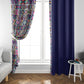 African Ndebele Art Patterns Window Curtain Navy Blue Half Style