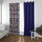 African Ndebele Art Patterns Window Curtain Navy Blue Half Style