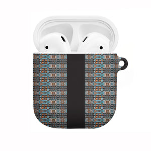 African Ndebele Traditional Attire AirPods Case Black Ndebele Stripe