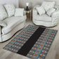 African Ndebele Traditional Attire Area Rug Black Ndebele Stripe