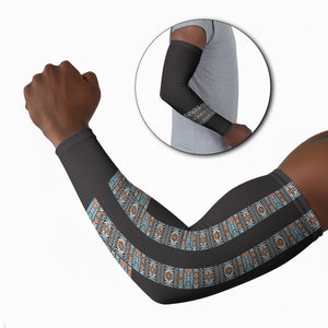 African Ndebele Traditional Attire Arm Sleeves Black Ndebele Stripe