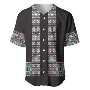 African Ndebele Traditional Attire Baseball Jersey Black Ndebele Stripe