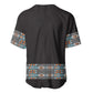 African Ndebele Traditional Attire Baseball Jersey Black Ndebele Stripe