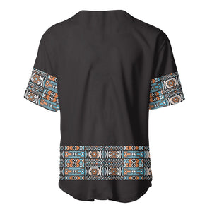 African Ndebele Traditional Attire Baseball Jersey Black Ndebele Stripe