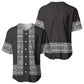 African Ndebele Traditional Attire Baseball Jersey Black Ndebele Stripe