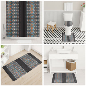 African Ndebele Traditional Attire Bathroom Set Black Ndebele Stripe