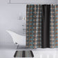 African Ndebele Traditional Attire Bathroom Set Black Ndebele Stripe