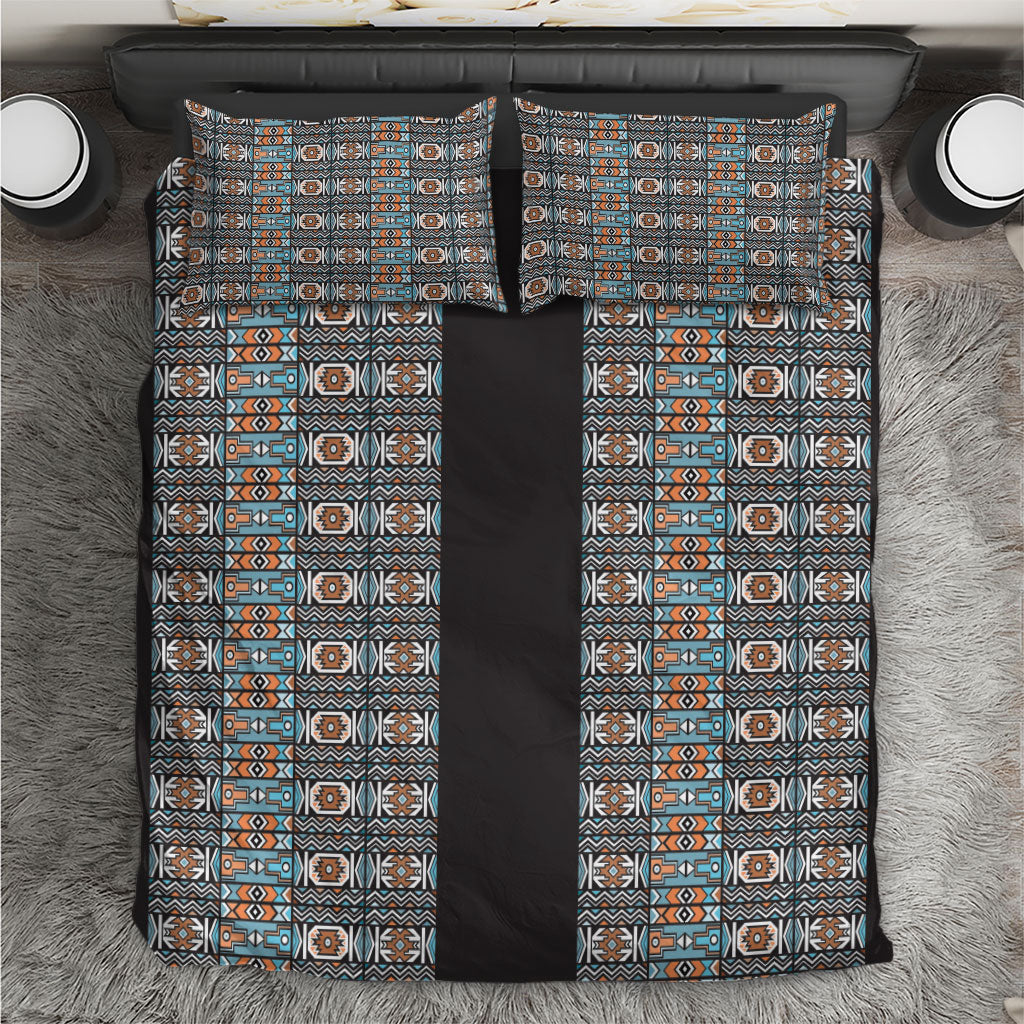 African Ndebele Traditional Attire Bedding Set Black Ndebele Stripe