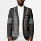 African Ndebele Traditional Attire Blazer Black Ndebele Stripe