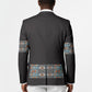 African Ndebele Traditional Attire Blazer Black Ndebele Stripe