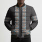 African Ndebele Traditional Attire Bomber Puffer Jacket Black Ndebele Stripe