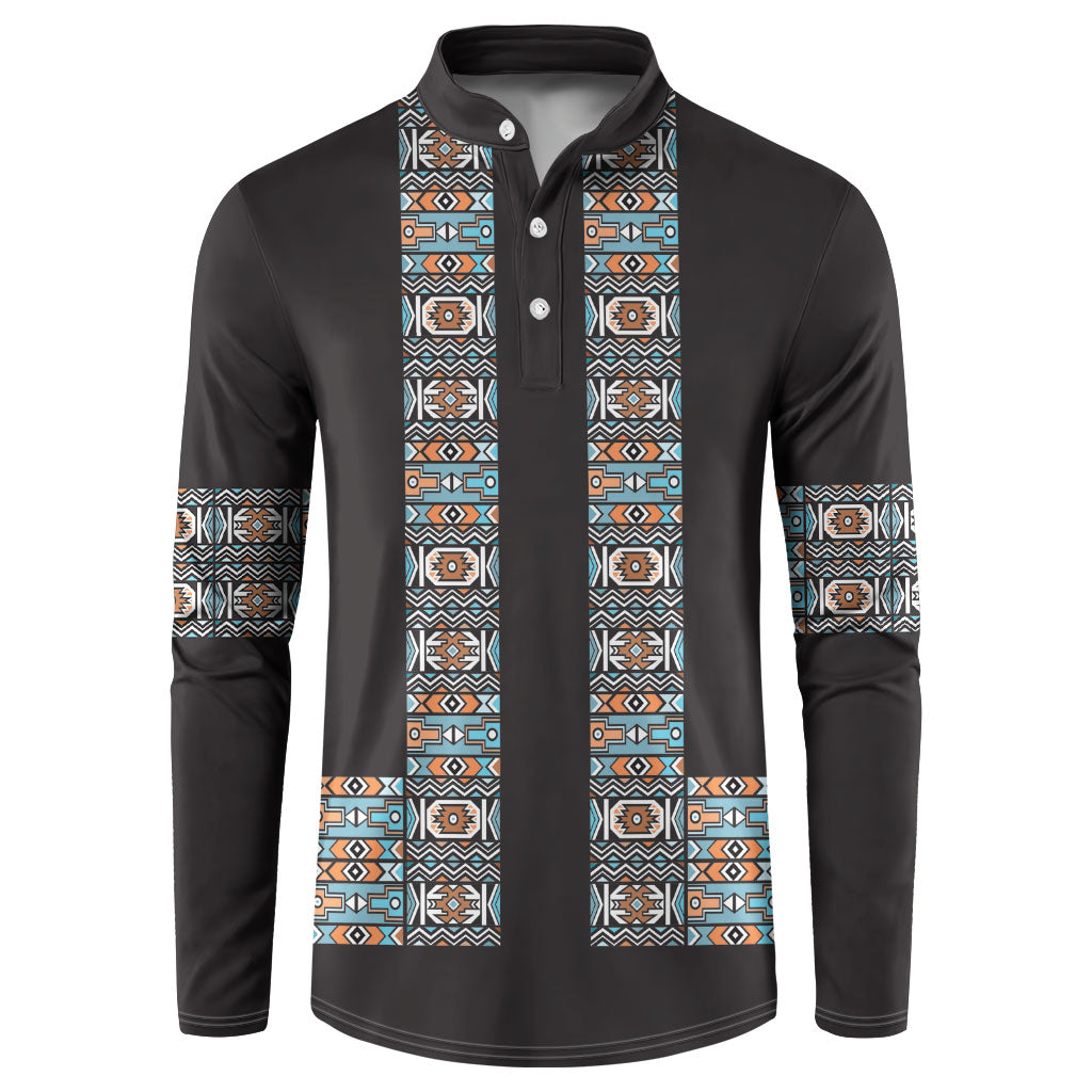 African Ndebele Traditional Attire Button Sweatshirt Black Ndebele Stripe