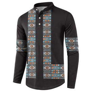 African Ndebele Traditional Attire Button Sweatshirt Black Ndebele Stripe