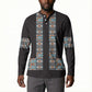African Ndebele Traditional Attire Button Sweatshirt Black Ndebele Stripe