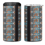 African Ndebele Traditional Attire 4 in 1 Can Cooler Tumbler Black Ndebele Stripe