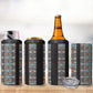 African Ndebele Traditional Attire 4 in 1 Can Cooler Tumbler Black Ndebele Stripe