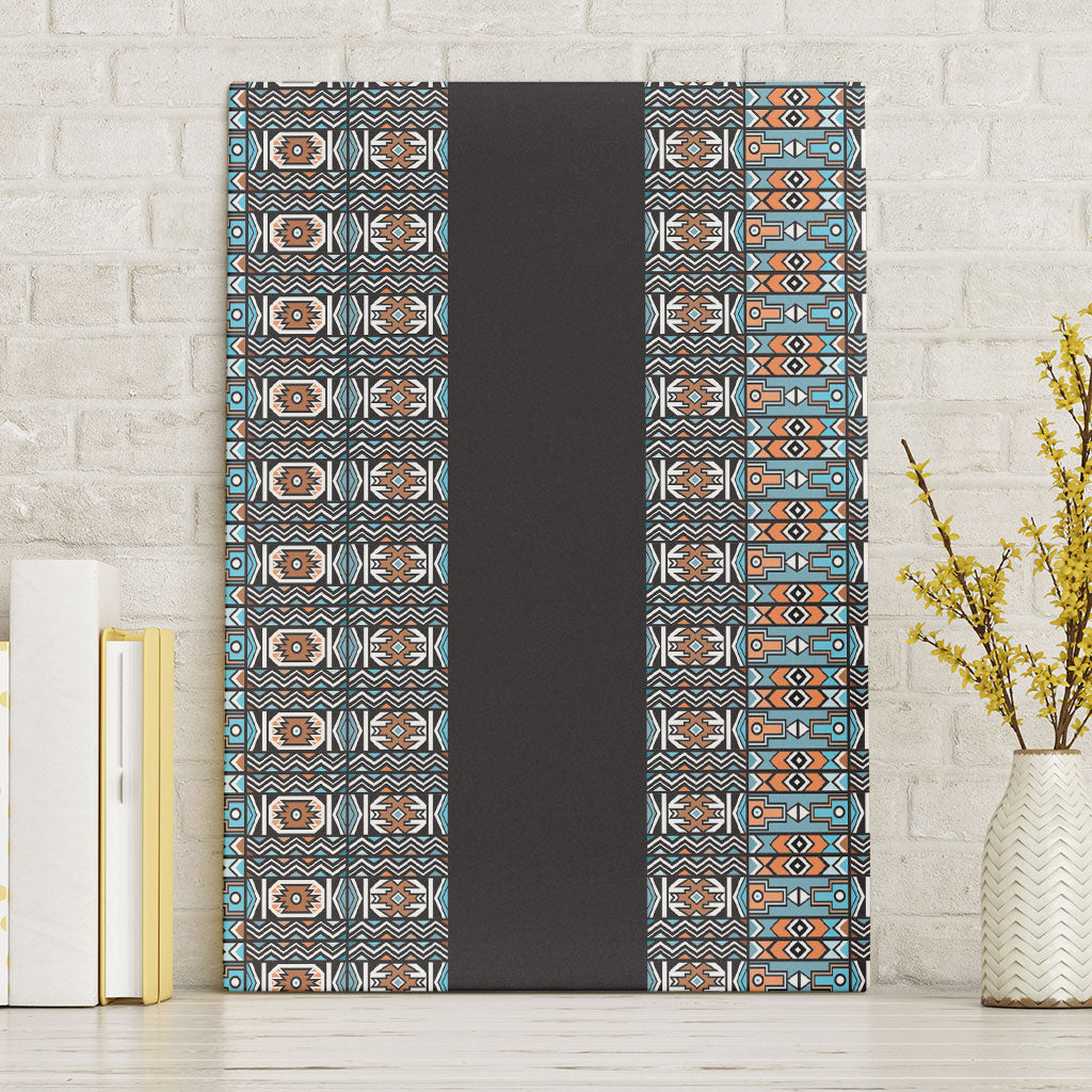 African Ndebele Traditional Attire Canvas Wall Art Black Ndebele Stripe