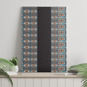 African Ndebele Traditional Attire Canvas Wall Art Black Ndebele Stripe