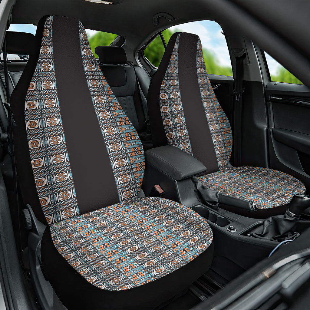 African Ndebele Traditional Attire Car Seat Cover Black Ndebele Stripe
