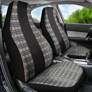 African Ndebele Traditional Attire Car Seat Cover Black Ndebele Stripe